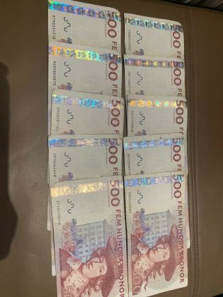 5000 Swedish Kronor In Outmoded Notes