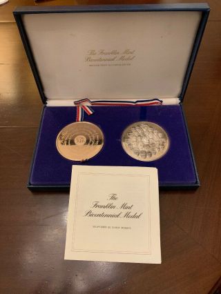 Franklin Bicentennial Medal Set Solid Sterling Silver & Bronze 2000 Grains