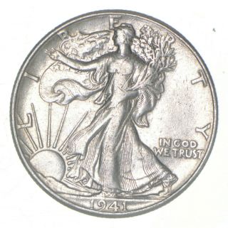 Xf,  1941 Walking Liberty 90 Silver Us Half Dollar - Coin 195