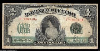 Princess Patricia $1 Dominion Of Canada 1917 Seal Over One Suffix A