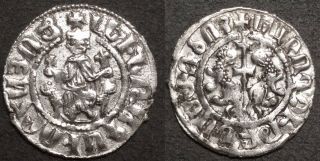 Cilician Armenia Levon I 1198 - 1219 Ar Silver Tram Lions Cross Crusades Coin Vf