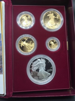 1995 W 10th Anniversary Proof American Eagle 4 Coin Gold & Silver Eagle Set 2
