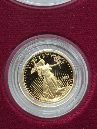 1995 W 10th Anniversary Proof American Eagle 4 Coin Gold & Silver Eagle Set 5