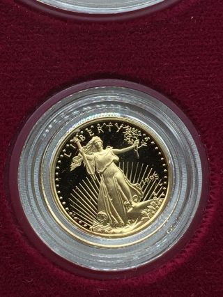 1995 W 10th Anniversary Proof American Eagle 4 Coin Gold & Silver Eagle Set 6