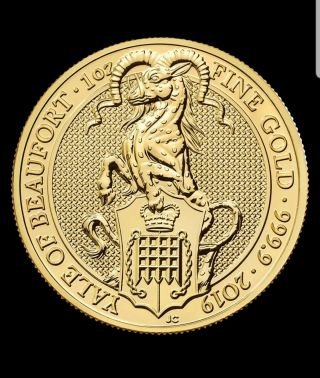 2019 U.  K.  100 Pound 1 Oz Gold Queen 