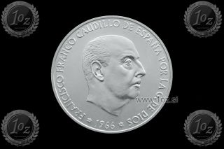 Spain 100 Pesetas 1966 (year 1970 - Francisco Franco) Silver Coin (km 797) Xf,
