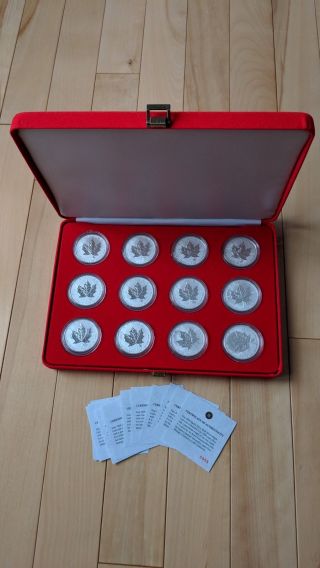 2004 Canada Maple Leaf Zodiac Privy Mark Proof Silver 12 Coin Set w/COA 3