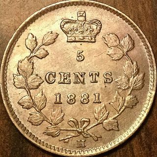 1881h Canada Silver 5 Cents - Best Of Circulated Really Great