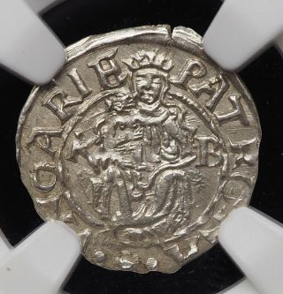 Hungary.  Silver Denar,  Maximilian Ii,  1572 - Kb,  State,  Ngc Ms62