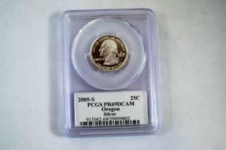 2005 S Or State Quarter,  Silver Proof Pf 69 Dcam Pcgs