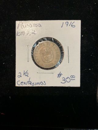 Panama 1916 2 1/2 Centesimos Km 7.  2
