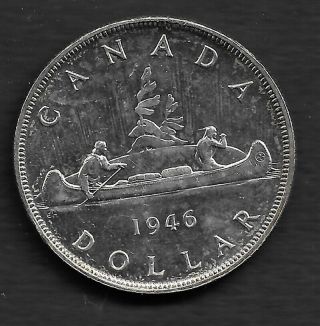 1946 Canadian Silver $1 Dollar Coin - Semi - Key Date