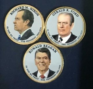 Colorized 2016 Presidential Dollar Set - Colorized On Both Sides