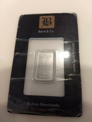 Baird & Co.  1/10 oz.  999 Fine Rhodium Bar.  Assay Card.  Precious Metal 4