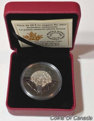 2017 Canada $20 Silver 1 Oz Coin Nocturnal By Nature Brown Bat Coinsofcanada