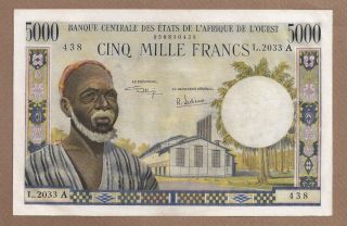 West African States: 5000 Francs Banknote,  (unc),  P - 104ah,  1961,