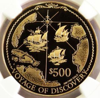 1996 Fm Gold British Virgin Islands $500 Dollar Columbus Ships Ngc Proof 69 Uc