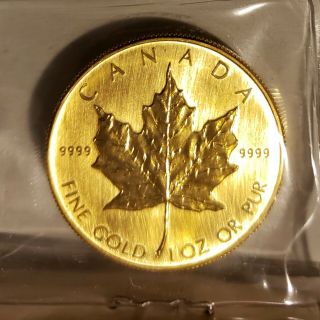 1985 $50 Pure Gold Canadian Maple Leaf.  9999 1 oz. 2