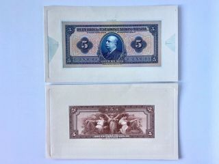 Brazil 5 Mil Reis Nd (1925) P - 29 Front And Back Proofs