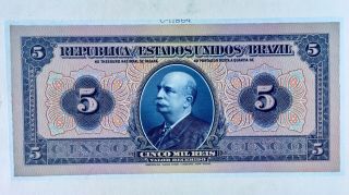 BRAZIL 5 Mil Reis ND (1925) P - 29 Front and Back PROOFS 3