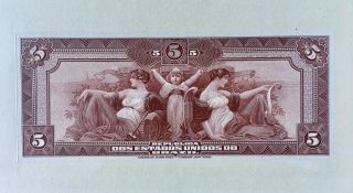 BRAZIL 5 Mil Reis ND (1925) P - 29 Front and Back PROOFS 5