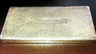 Engelhard Bull Logo 20 oz.  999 Silver Poured Bar - POUR LINES 6