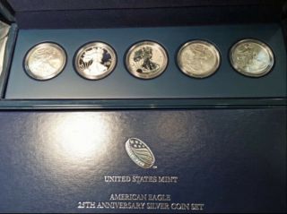 2011 American Eagle 25th Anniversary Silver Coin Set Us Proof/business