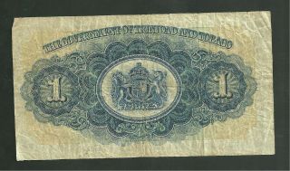 1939 Trinidad And Tobago 1 Dollar Currency Note Pick 5b Paper Money One Dollar