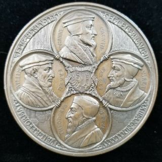 Reformation Medal 1835 Bronze Geneva " 4 Reformers " John Calvin 61.  5mm,