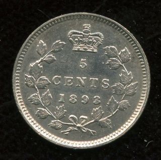 1893 Canada Five Cent Silver Coin