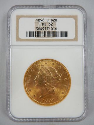 1898 - S Liberty Head $20 Gold Double Eagle,  Bu,  Details R121