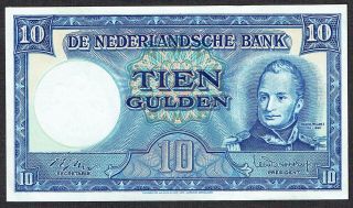 Netherlands 10 Gulden 1949 Au/unc Molen / Windmill P83 5ak181312