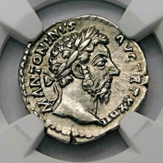 Ngc Ch Xf Marcus Aurelius.  Denarius.  Father Of Commodus Roman Silver Coin