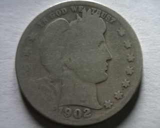 1902 - S Barber Quarter Dollar About Good / Good Ag/g Coin Bobs Coin
