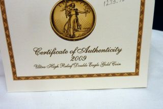 2009 Ultra High Relief Gold Double Eagle (w/Original Box and) I - 9707 2