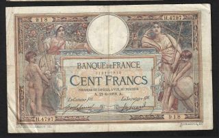100 Francs From France 1918