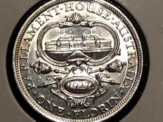 1927 M Australia Florin Km 31 Silver Coin,  Parliament