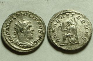 Rare Ancient Roman Silver Coin Antoninianus Philip I 247ad Roma Victory Scepter