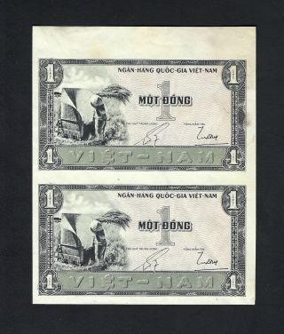South Vietnam Pair One Dong Nd (1955) P11p Proof Extremely Fine