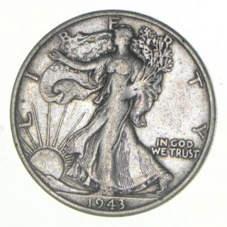 Xf,  1943 - S Walking Liberty 90 Silver Us Half Dollar - Coin 332