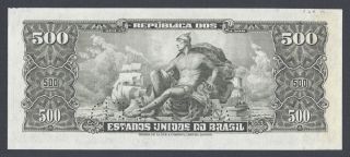 Brazil 500 Cruzeiros ND (1949).  P148s Specimen Perforated About Uncirculated 2