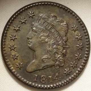 1814 1c Classic Head Variety S - 295 Large Cent Hoice Extremely Fine Toned Copper