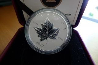 2010 Canada Piedfort $5 1 Oz Silver Maple Leaf Coin