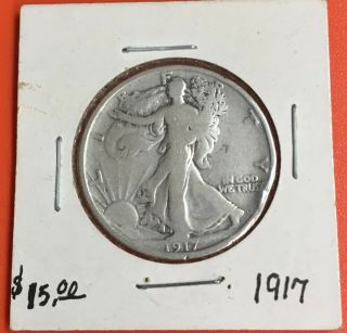 One 1917 Walking Liberty Half - Dollar In,  1943 1c,