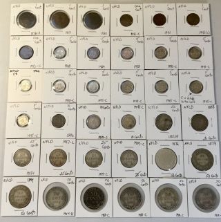 Canada Nfld Newfoundland 36 Silver And Copper Coins