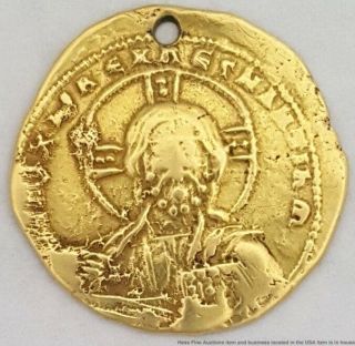 Vintage 22k Gold Christian Byzantine Era Coin Jesus Depiction 3.  9 Grams 21 Mm