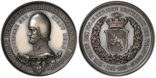 Switz.  Bern Ctn.  1891 Ar Medal.  Pcgs Sp61 Leu 588.  700th Anniversary Of Bern.