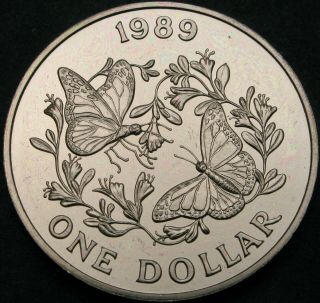 Bermuda 1 Dollar 1989 - Monarch Butterflies - Aunc - 3435 ¤