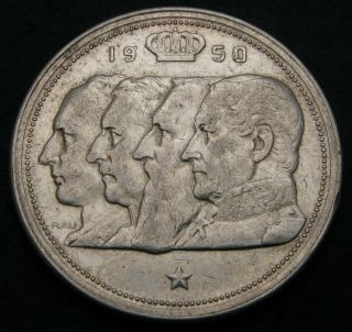 Belgium 100 Francs 1950 - Silver - Leopold Iii.  - F/vf - 2528