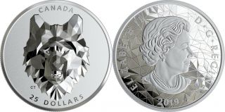 Proof 2019 Canada $25 Wolf Pure Silver Coin In Capsule Plus Box